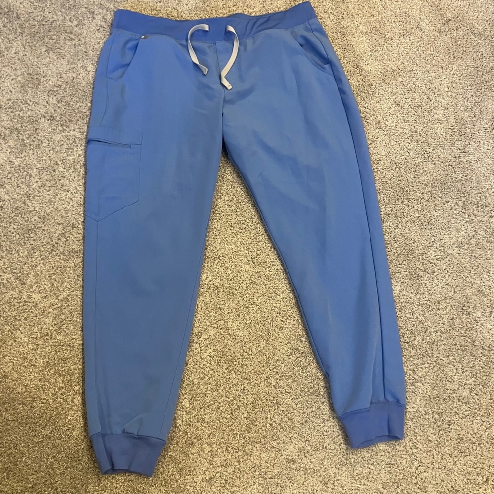 FIGS Zamora Technical Collection Ceil Blue Jogger Scrub Pants XL Nursing Uniform